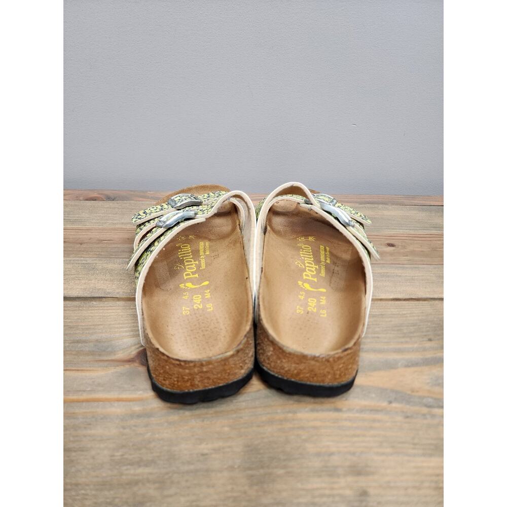 Birkenstock Papillio Navy & Chamomile Kaleidoscope Sydney Two Strap Slide L6 M4 - Picture 5 of 7